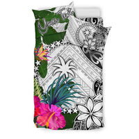 Chuuk Custom Personalised Bedding Set White - Turtle Plumeria Banana Leaf - Polynesian Pride