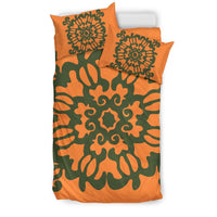 Hawaiian Quilt Turtle Pattern New Orange Bedding Set - Skin Style - AH - Polynesian Pride
