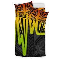 American Samoa Bedding Set - Seal With Polynesian Pattern Heartbeat Style (Reggae) - Polynesian Pride