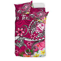 Guam Custom Personalised Bedding Set - Turtle Plumeria (Pink) - Polynesian Pride