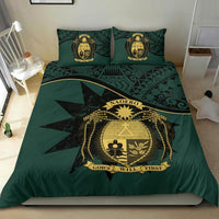 Nauru Duvet Cover Set - Nauru Bedding Flag & Coat Of Arms Dark Green - Polynesian Pride