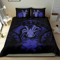 Niue Duvet Cover Set - Coconut Crab & Dark Blue Hibiscus - Polynesian Pride