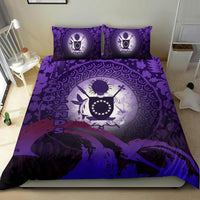 Cook Islands Bedding Set - Wave And Hibiscus Purple - Polynesian Pride