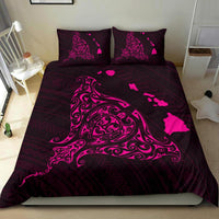 Hawaiian Map Rays Turtle Polynesian Bedding Set - Pink - Polynesian Pride