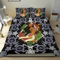 Polynesian Hawaii Duvet Cover Set - Hawaiian Girl Silver - Polynesian Pride