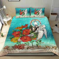 Polynesian Duvet Cover Set - Northern Mariana Islands Bedding Set Ocean Turtle Hibiscus - Polynesian Pride
