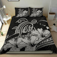 Hawaiian Map Hibiscus Turtle Polynesian Bedding Set Gray - Polynesian Pride