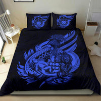 Polynesian Bedding Set - Samoa Duvet Cover Set Father And Son Blue - Polynesian Pride