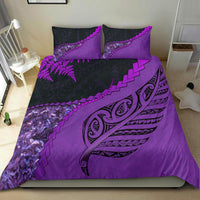 Paua Shell Maori Silver Fern Bedding Set, Purple - Polynesian Pride