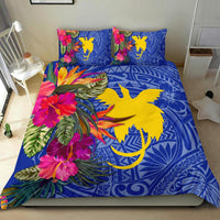 Papua New Guinea Bedding Set - Hibiscus Polynesian Pattern Blue Version - Polynesian Pride