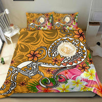 Hawaii Polynesian Bedding Set - Hawaii Seal With Turtle Plumeria (Gold) Gold - Polynesian Pride