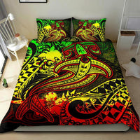 Papua New Guinea Bedding Set - Reggae Shark Polynesian Tattoo - Polynesian Pride