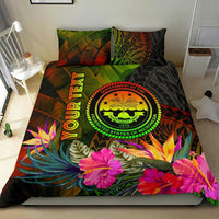 Federated States of Micronesia Polynesian Personalised Bedding Set - Hibiscus and Banana Leaves - Polynesian Pride