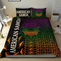American Samoa Bedding Set - AS Seal Rocket Style Black - Polynesian Pride