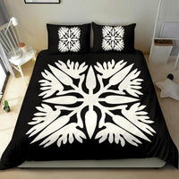 Hawaiian Bedding Set Royal Pattern - Black And White - A3 Style - Polynesian Pride
