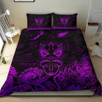 Maori Aotearoa Rugby Haka Bedding Set New Zealand Silver Fern - Purple - Polynesian Pride