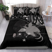 Papua New Guinea Duvet Cover Set - Papua New Guinea Flag & Coat Of Arms Black - Polynesian Pride