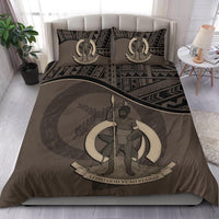 Vanuatu Duvet Cover Set - Vanuatu Coat Of Arms Brown - Polynesian Pride