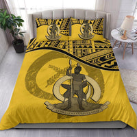 Vanuatu Duvet Cover Set - Vanuatu Coat Of Arms Yellow - Polynesian Pride