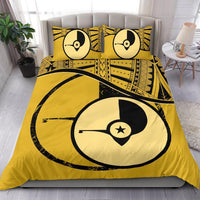 Yap Duvet Cover Set - Yap Flag Tattoo Yellow - Polynesian Pride