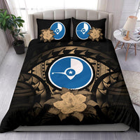 Yap Duvet Cover Set - Yap Flag & Reggae Hibiscus - Polynesian Pride