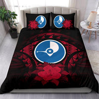 Yap Duvet Cover Set - Yap Flag & Red Hibiscus - Polynesian Pride