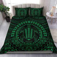 Hawaiian Kakau Honu Arc Green Polynesian Bedding Set - Polynesian Pride