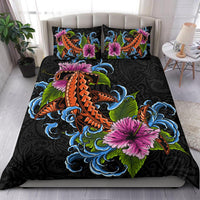 Hawaii Duvet Cover Set - Polynesian Shark Hibiscus - Polynesian Pride