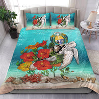 Polynesian Duvet Cover Set - Nauru Bedding Set Ocean Turtle Hibiscus - Polynesian Pride