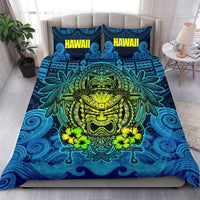 Polynesian Hawaii Duvet Cover Set - Hawaiian Tiki (Blue) BLUE - Polynesian Pride