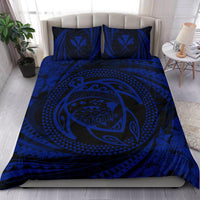 Hawaiian Kanaka Honu Hibiscus Tornado Blue Polynesian Bedding Set - Polynesian Pride