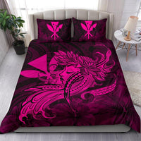 Hawaiian Map Hula Girl Hibiscus Kanaka Polynesian Bedding Set - Pink - Polynesian Pride