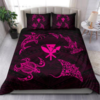 Polynesian Turtle Hammerhead Shark Ray Kanaka Hawaii Bedding Set Circle Pink - Polynesian Pride