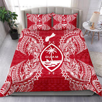 Polynesian Bedding Set - Guam Duvet Cover Set Map Red White Red - Polynesian Pride