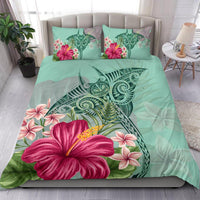 Hawaii Bedding Set - Hawaii Manta Ray Tropical Hibiscus Plumeria Bedding Set - Polynesian Pride