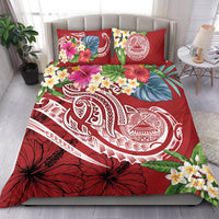 Polynesian American Samoa Bedding Set - Summer Plumeria (Red) - Polynesian Pride