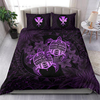 Hawaii Bedding Set - Turtle Strong Pattern Hibiscus Plumeria Violet AH - Polynesian Pride