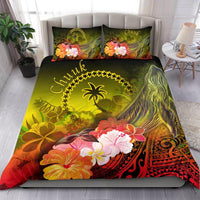 Chuuk Bedding Set - Humpback Whale with Tropical Flowers (Yellow) Yellow - Polynesian Pride