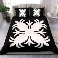 Hawaiian Bedding Set Royal Pattern - Black And White - A2 Style - Polynesian Pride