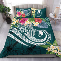 YAP Polynesian Bedding Set - Summer Plumeria (Turquoise) - Polynesian Pride