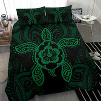 Hawaiian Turtle Hibiscus Polynesian Bedding Set Green - Polynesian Pride