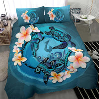 Polynesian Duvet Cover Set Polynesia Bedding Set Blue Plumeria Animal Tattoo - Polynesian Pride