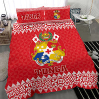 Polynesian Bedding Set - Tonga Coat Of Arms Pattern Duvet Cover Set Red Version - Polynesian Pride