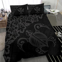 Hawaiian Map Turtle Hibiscus Kanaka Polynesian Bedding Set - Gray - Polynesian Pride
