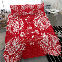 Polynesian Bedding Set - Fiji Duvet Cover Set Map Red White - Polynesian Pride