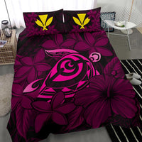 Hawaiian Turtle Hibiscus Plumeria Kanaka Polynesian Bedding Set Pink - Soft Style - Polynesian Pride