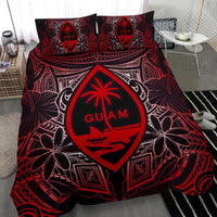 Guam Polynesian Bedding Set - Red Hibiscus Coat Of Arms - Polynesian Pride