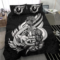 Polynesian Bedding Set - Yap Duvet Cover Set Father And Son Black Black - Polynesian Pride