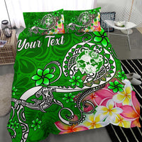 Tonga Custom Personalised Bedding Set - Turtle Plumeria (Green) - Polynesian Pride