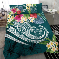 Fiji Polynesian Bedding Set - Summer Plumeria (Turquoise) - Polynesian Pride